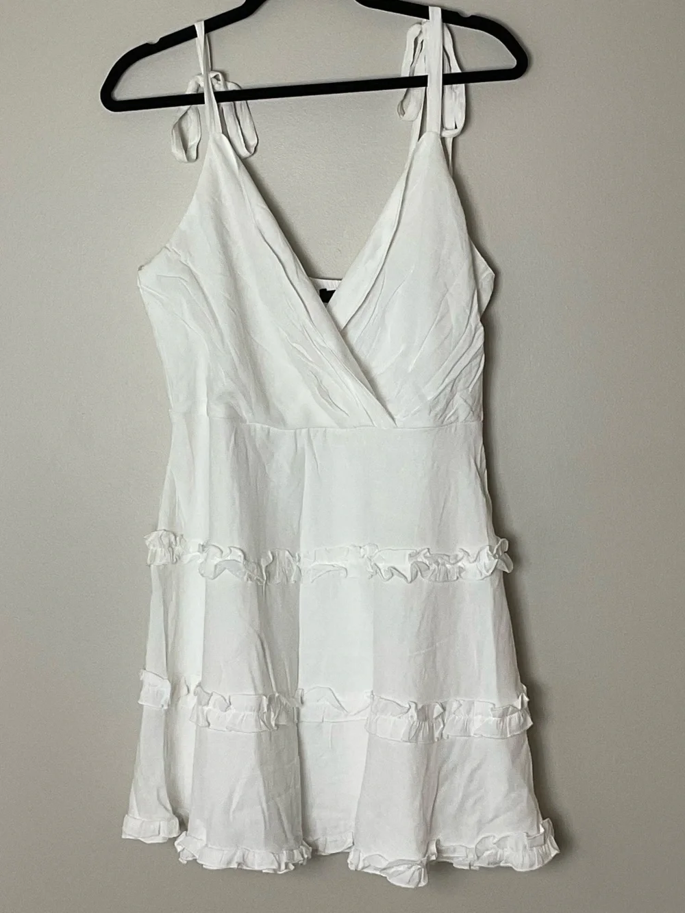 Trixxi White Ruffle Tiered Mini Sundress Cottagecore Fairycore Boho Resort XL - Picture 1 of 6